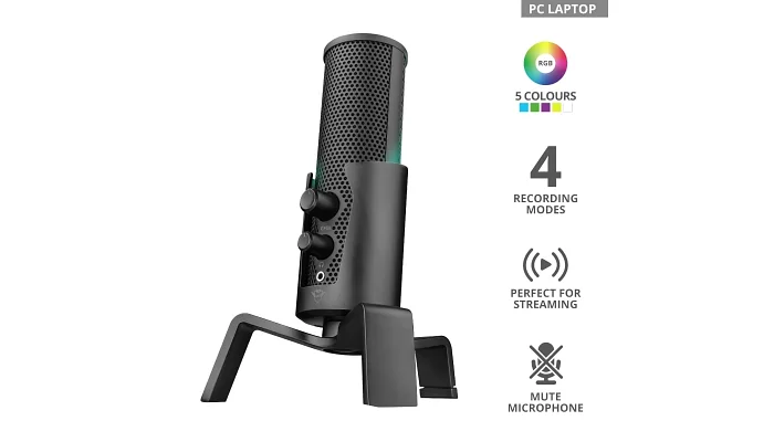 Студийный микрофон Trust GXT 258 Fyru USB 4-in-1 Streaming Microphone Black, фото № 10