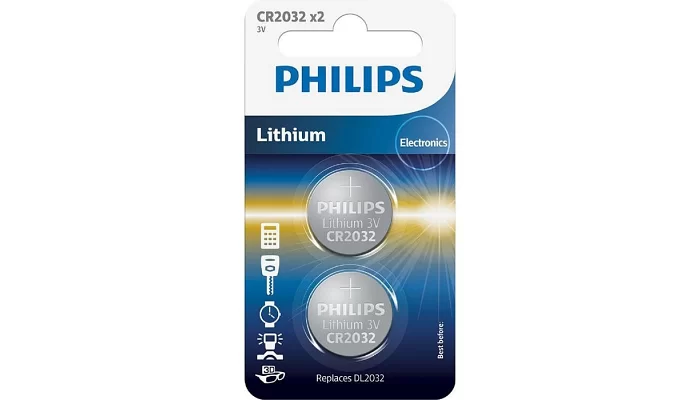 Літієва батарея Philips CR 2032 BLI 2, фото № 1