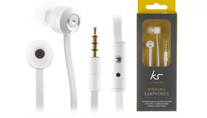 Вакуумные наушники KS Ribbons earphones (white), фото № 4