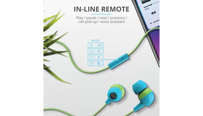 Вакуумні навушники Trust Buddi Kids Mic Blue, фото № 7