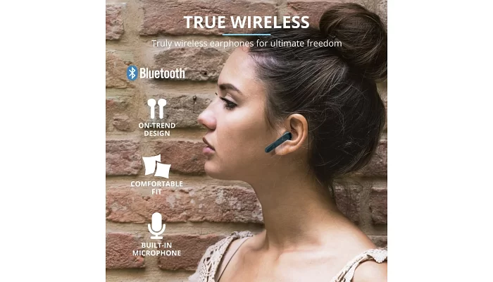 Бездротові Bluetooth навушники Trust Primo Touch True Wireless Mic Blue, фото № 13