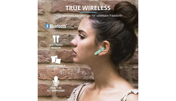 Беспроводные Bluetooth наушники Trust Primo Touch True Wireless Mic Mint, фото № 10