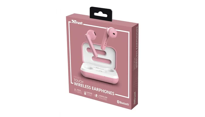Бездротові Bluetooth навушники Trust Primo Touch True Wireless Mic Pink, фото № 16