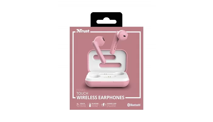 Бездротові Bluetooth навушники Trust Primo Touch True Wireless Mic Pink, фото № 17