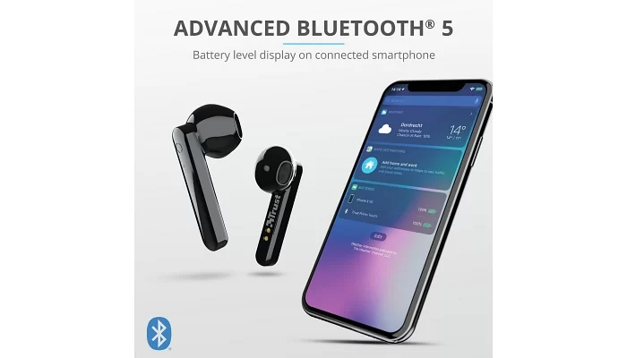 Бездротові Bluetooth навушники Trust Primo Touch True Wireless Mic Black, фото № 10