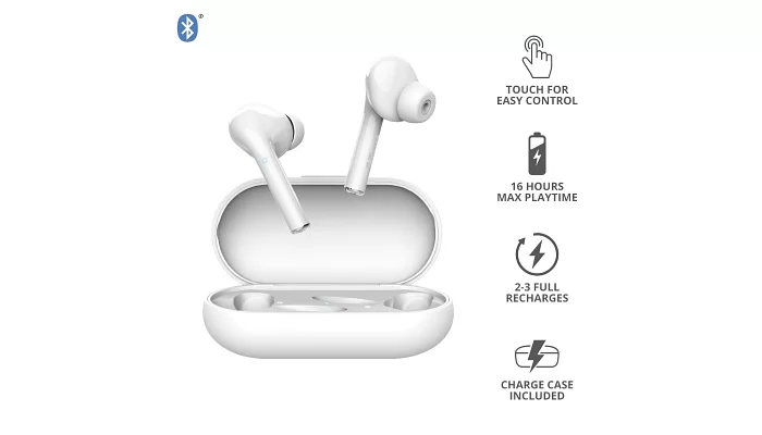 Бездротові вакуумні Bluetooth навушники Trust Nika Touch True Wireless Mic White, фото № 30