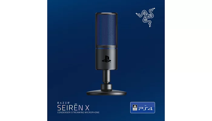 Студійний мікрофон Razer Seiren X PS4 USB Black / Blue, фото № 11