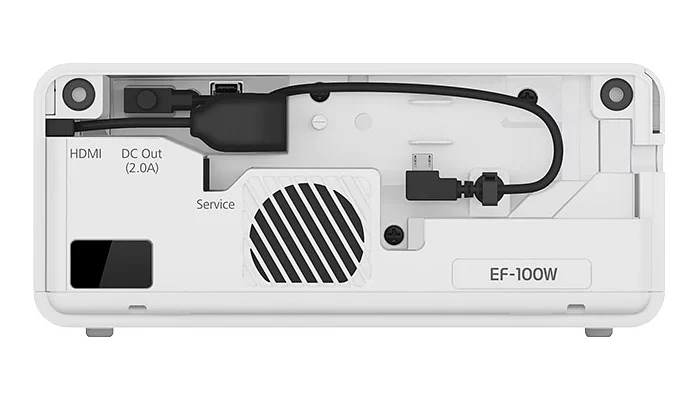Проектор Epson EF-100W (3LCD, WXGA, 2000. lm, LASER), білий, фото № 6