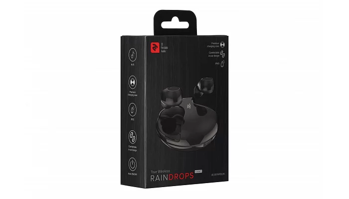 Беспроводные Bluetooth наушники 2E RainDrops Light True Wireless Waterproof Mic Black, фото № 4