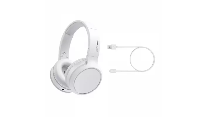 Бездротові Bluetooth навушники Philips TAH5205 Over-ear ANC Wireless Mic White, фото № 4