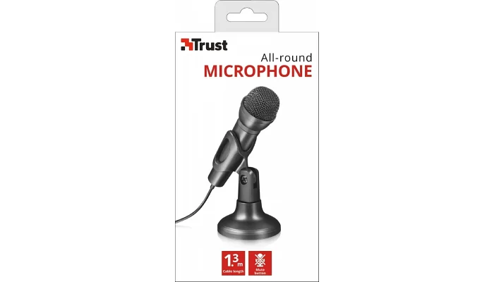 Настольный микрофон для ПК Trust All-round Microphone 3.5mm Black, фото № 6
