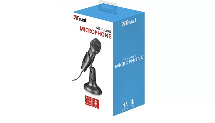 Настільний мікрофон для ПК Trust All-round Microphone 3.5mm Black, фото № 7