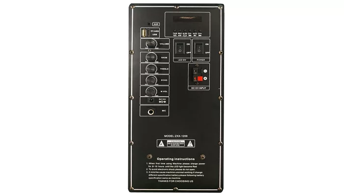 Автономная акустическая система TMG ORIGINAL ZXX-1209 (1MIC+MP3+USB+BT), фото № 4
