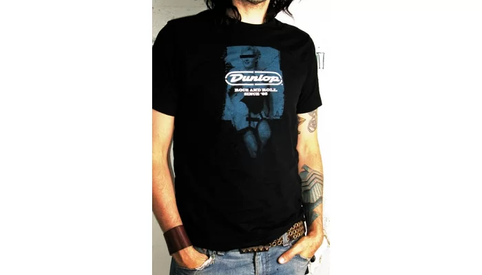 Футболка чоловіча, чорна DUNLOP DSD36-MTS-M MEN T-SHIRT ROCKNROLL GIRL MEDIUM, фото № 1