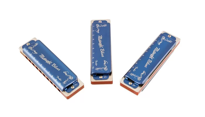 Губная гармошка FENDER HARMONICA MIDNIGHT BLUES 3-PACK WITH CASE, фото № 1