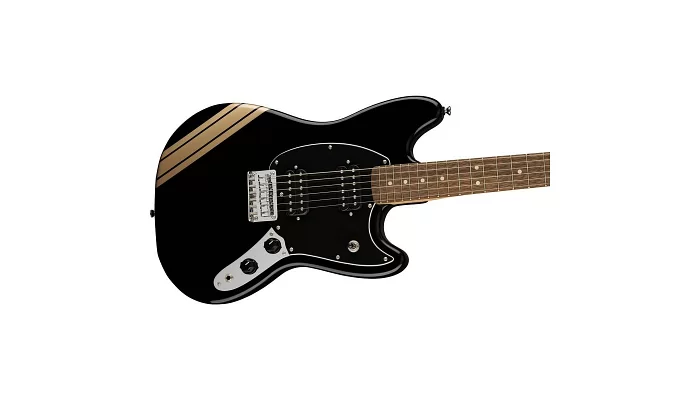 Электрогитара SQUIER by FENDER BULLET MUSTANG FSR HH BLACK w/COMPETITION STRIPES, фото № 3