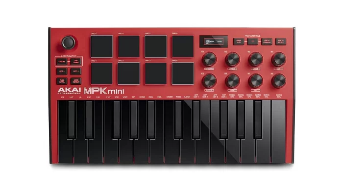 MIDI-клавиатура AKAI MPK MINI MK3 Red, фото № 1
