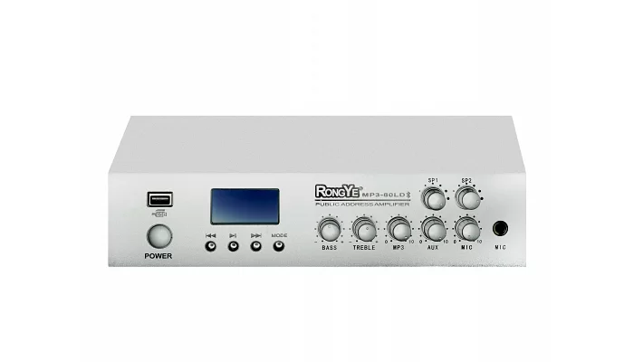 Трансляционный усилитель мощности RONG YE MP3-80LD (BT+MP3+2ZONE), фото № 1