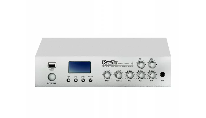 Трансляційний підсилювач потужності RONG YE MP3-80LD (BT+MP3+2ZONE), фото № 1