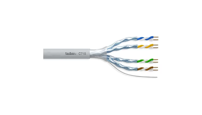 Екранований Ethernet кабель (FTP) 4х2х0.25 кв.мм Tasker C718-100, фото № 1