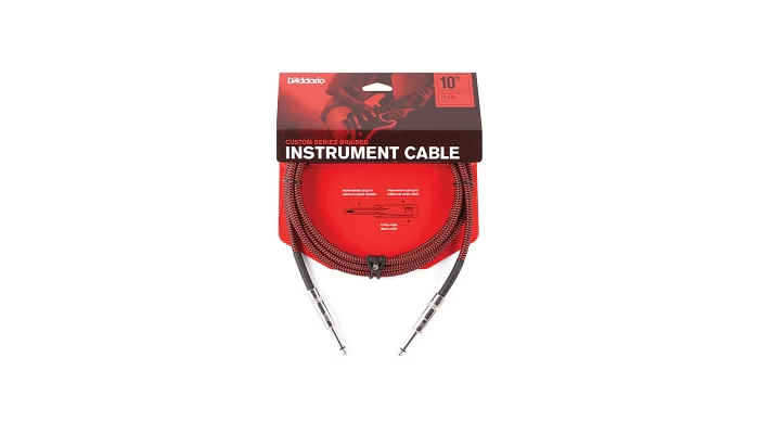 Інструментальний кабель Custom Series Braided DADDARIO PW-BG-10RD Custom Series Braided Instrument Cable - Red (3m), фото № 1
