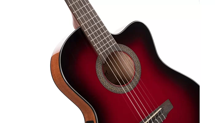 Классическая гитара CORT Jade E Nylon (Burgundy Red Burst), фото № 3