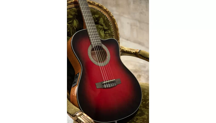 Классическая гитара CORT Jade E Nylon (Burgundy Red Burst), фото № 6