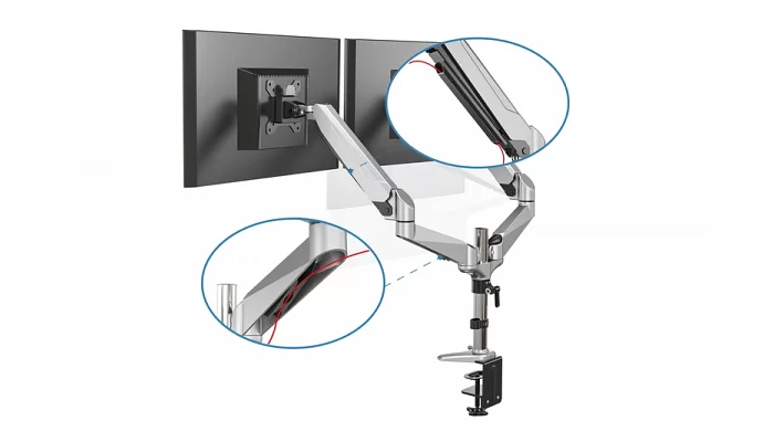 Настільне кріплення для двох моніторів 15-32" DIGITUS Dual Monitor Clamp gas spring, фото № 10