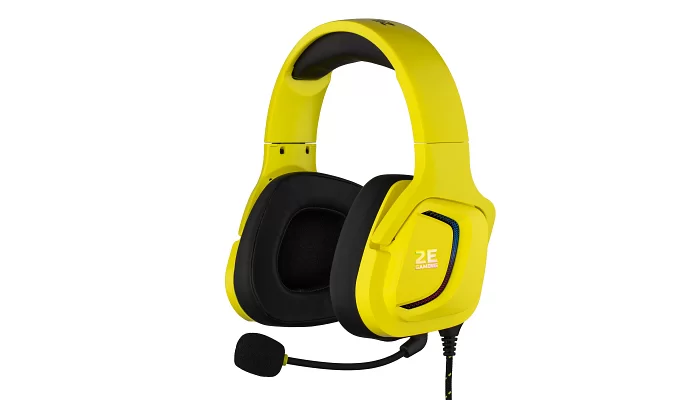 Гарнитура игровая 2E GAMING HG340 RGB 3.5mm Yellow, фото № 2
