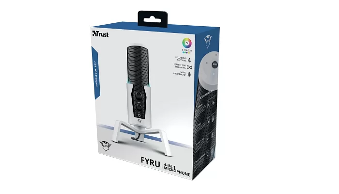 Микрофон для ПК Trust GXT 258W Fyru USB 4-in-1 PS5 Compatible White, фото № 11