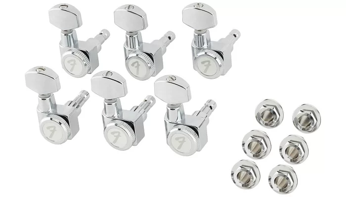 Кільця для гітари FENDER LOCKING MACHINE HEADS FOR STRATOCASTER/TELECASTER ALL SHORT POST CHROME, фото № 1