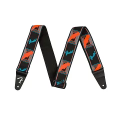 Ремень для гитары FENDER STRAP NEON MONOGRAMMED BLUE ORANGE