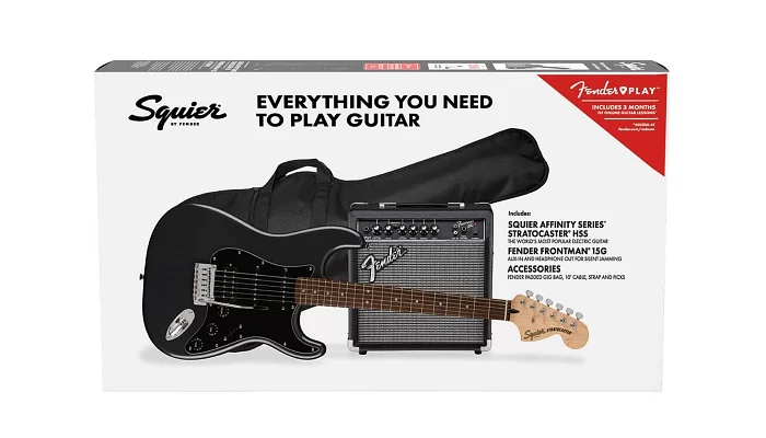 Гитарный набор SQUIER by FENDER AFFINITY SERIES STRAT PACK HSS CHARCOAL FROST METALLIC, фото № 8