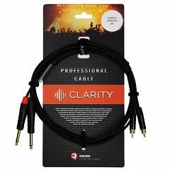 Міжблочний кабель Clarity 2xjack-2xRCA-B / 2M