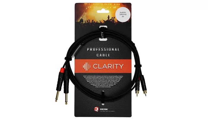 Межблочный кабель Clarity 2xJACK-2xRCA-B/2m, фото № 1