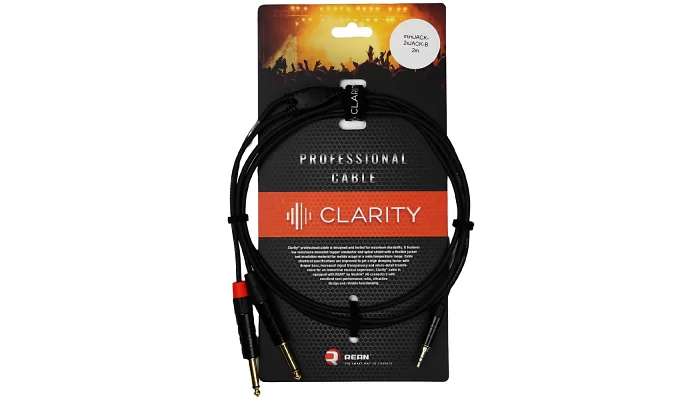Межблочный кабель Clarity miniJACK-2xJACK-B/2m, фото № 1