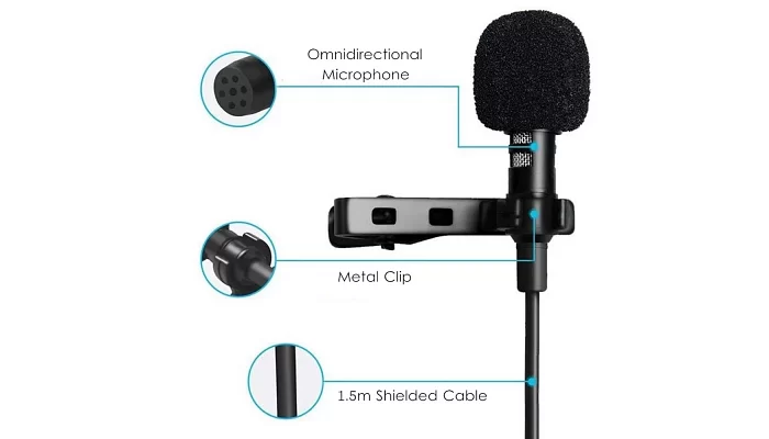 Петличний мікрофон із виходом для навушників EMCORE GL-142 (Mini Jack 3.5), фото № 2