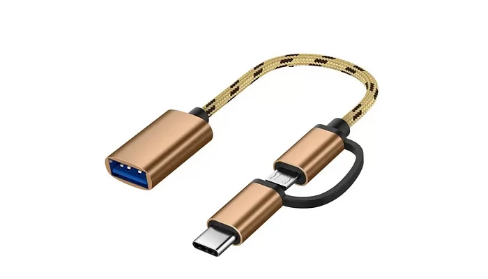 Адаптер-переходник OTG USB на Type-C+Micro USB  (2в1) EMCORE GP-91, фото № 1