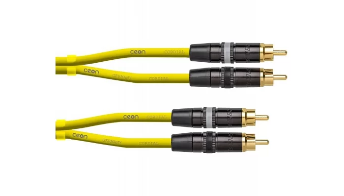 Межблочный кабель 2xRCA-2xRCA CORDIAL CEON DJ RCA 1,5 Yellow, фото № 1