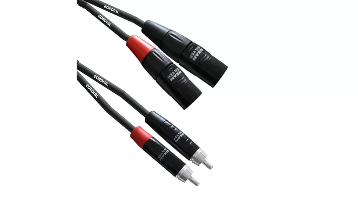 Межблочный кабель 2xXLRm-2RCA 6m CORDIAL CIU 6 MC, фото № 1