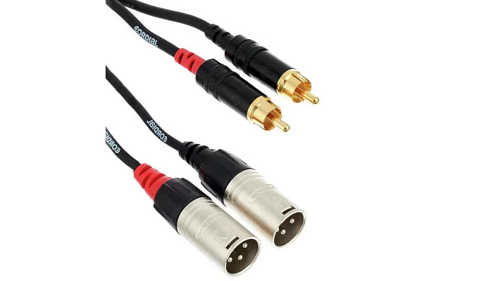 Межблочный кабель 2xXLRm-2xRCA 3m CORDIAL CIU 3 MC, фото № 1