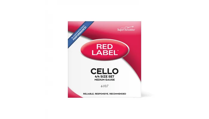 Набор струн для виолончели D'ADDARIO Super Sensitive 6107 Red Label Cello String Set - 4/4 Size