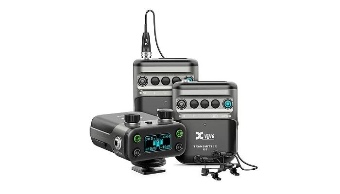 Радиосистема для видеокамер с петличными микрофонами XVIVE U5T2 Wireless Audio for Video System, фото № 1