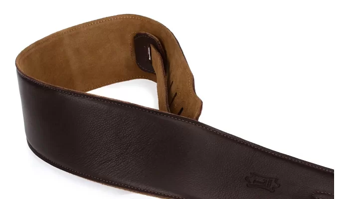 Ремінь для бас-гітари з м'якою підкладкою LEVY'S M4GF-DBR CLASSICS SERIES PADDED GARMENT LEATHER BASS STRAP (DARK BROWN), фото № 3