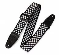 Гітарний ремінь LEVY'S MP-28 PRINT SERIES GUITAR STRAP (BLACK AND WHITE CHECKERS)