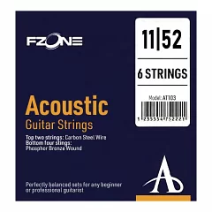 Струны для акустической гитары FZONE AT103 ACOUSTIC PHOSPHOR BRONZE (11-52)