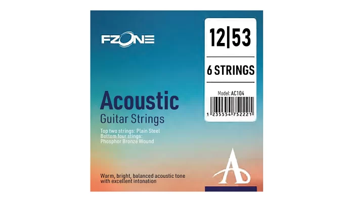 Струны для акустической гитары FZONE AC104 ACOUSTIC PHOSPHOR BRONZE (12-53)