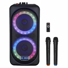 Автономна акустична система JB X828 USB/MP3/FM/BT/TWS + 2pcs VHF mic