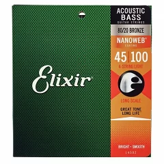 Струны для акустической бас-гитapы Elixir 4S NW L