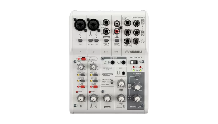 Микшерный пульт с аудиоинтерфейсом YAMAHA AG06MK2 (White), фото № 1